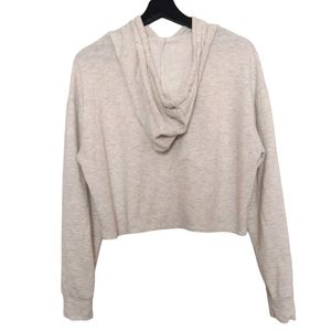 Cali Cropped hoodie Sweatshirt sz Large in Light Grey